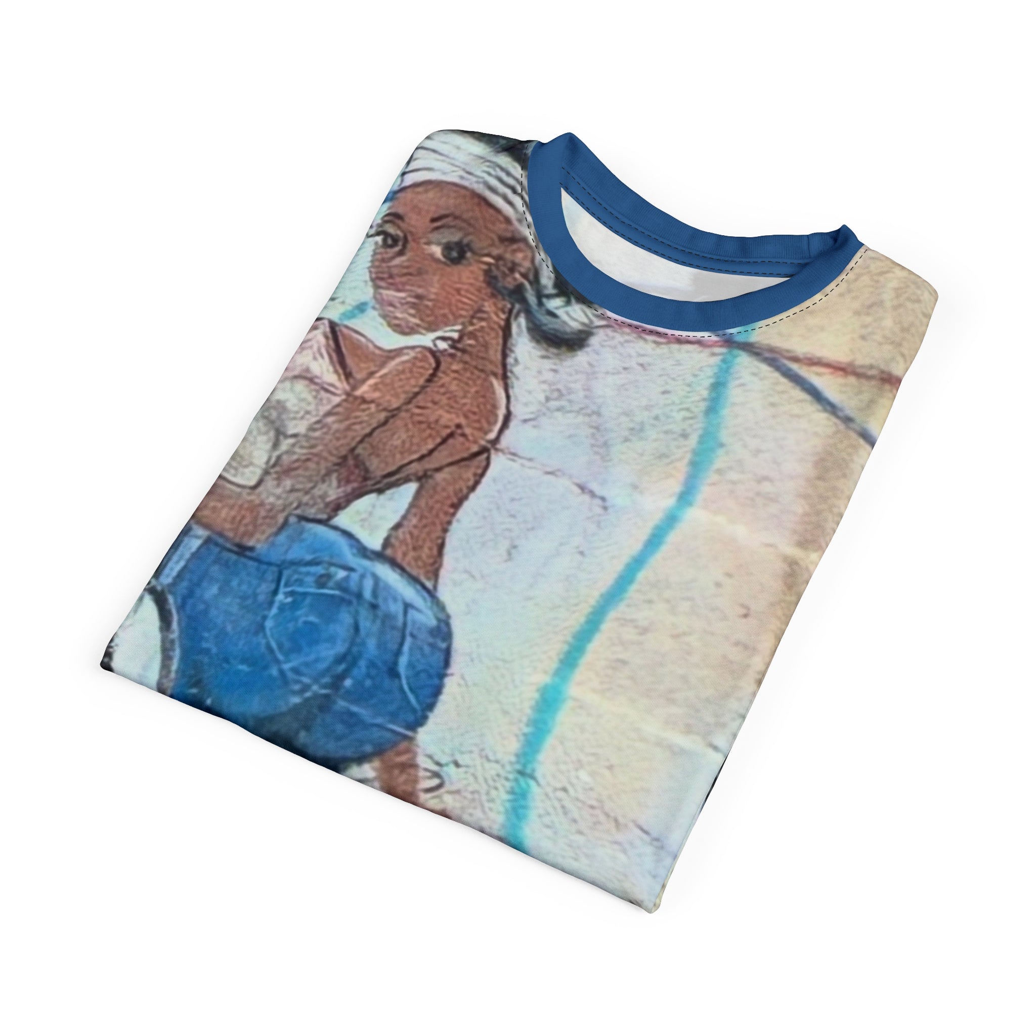 Becky Boo Route 66 Vintage Pin-Up Graffiti Tee — Retro Travel Girl All-Over Print