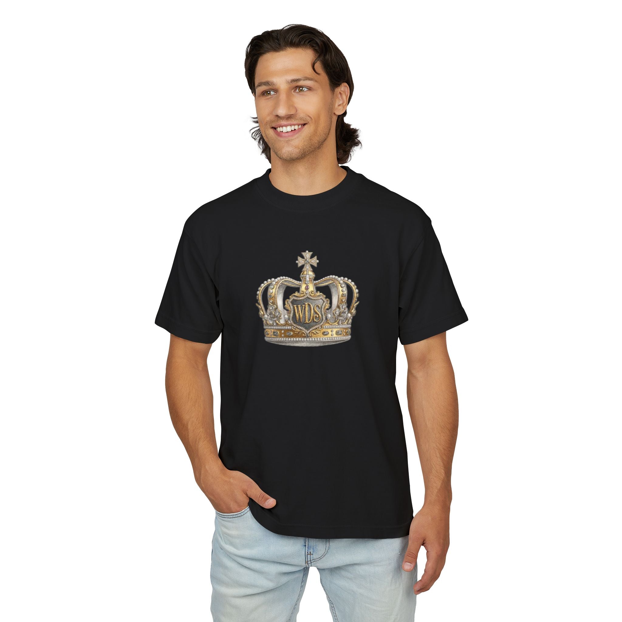 WDS King Crown Hip Hop Urban Tee-Crowned Vintage Gold Graphic Tee