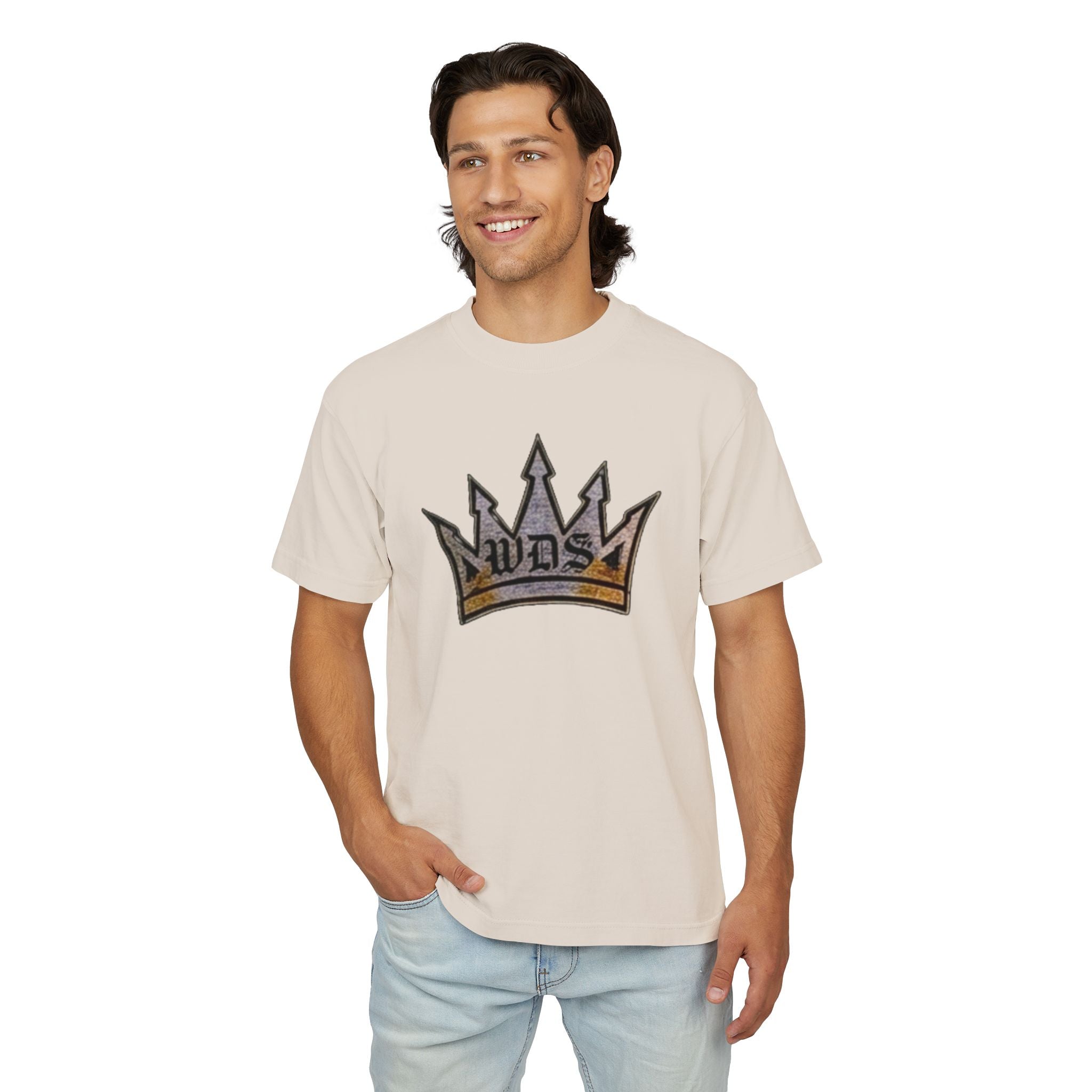 WDS King Crown Hip Hop Urban Tee-Crowned Vintage Gold Graphic Tee