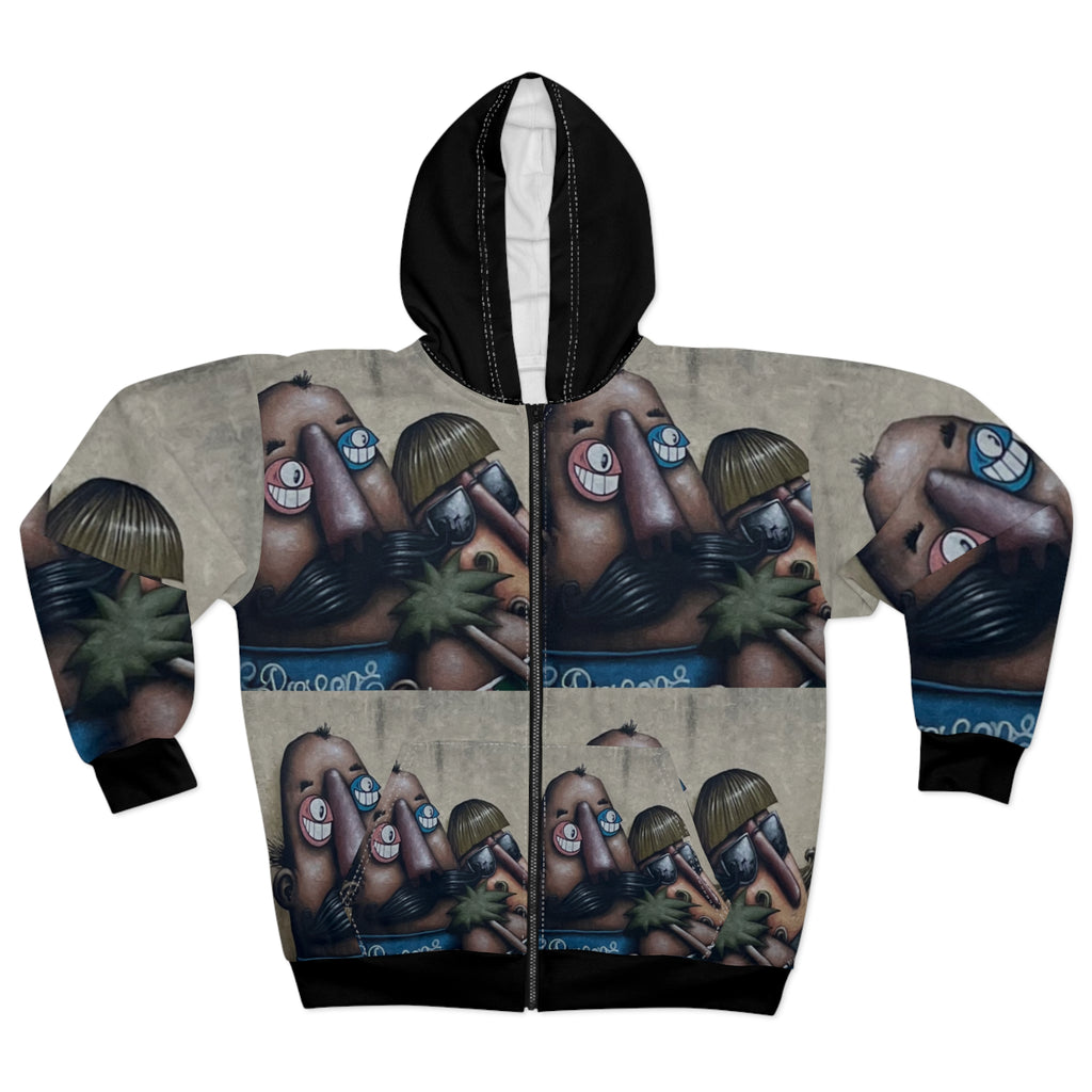 Fred & Ted LA Street Art Zip Hoodie — Urban Street Art All-Over Print