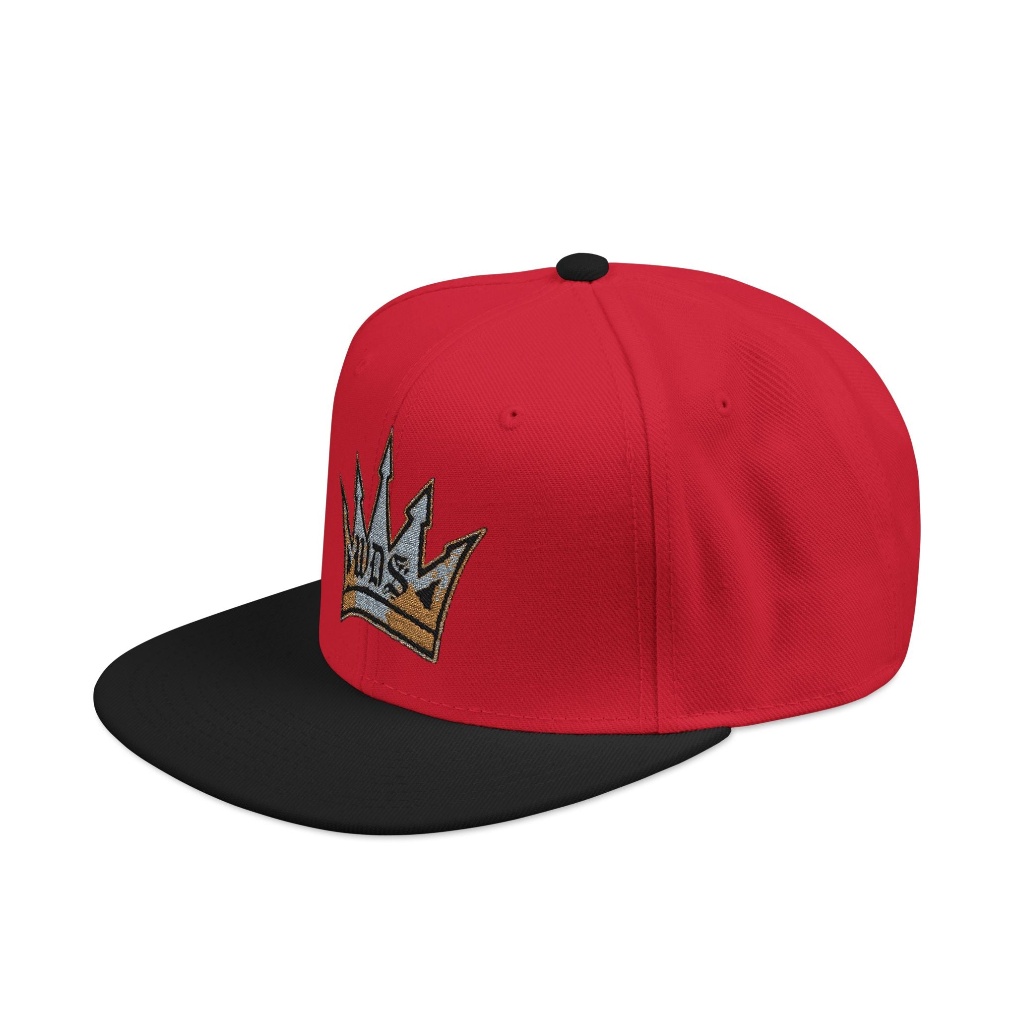 WDS King Crown Snapback Hat — Embroidered Gold Crown Cap