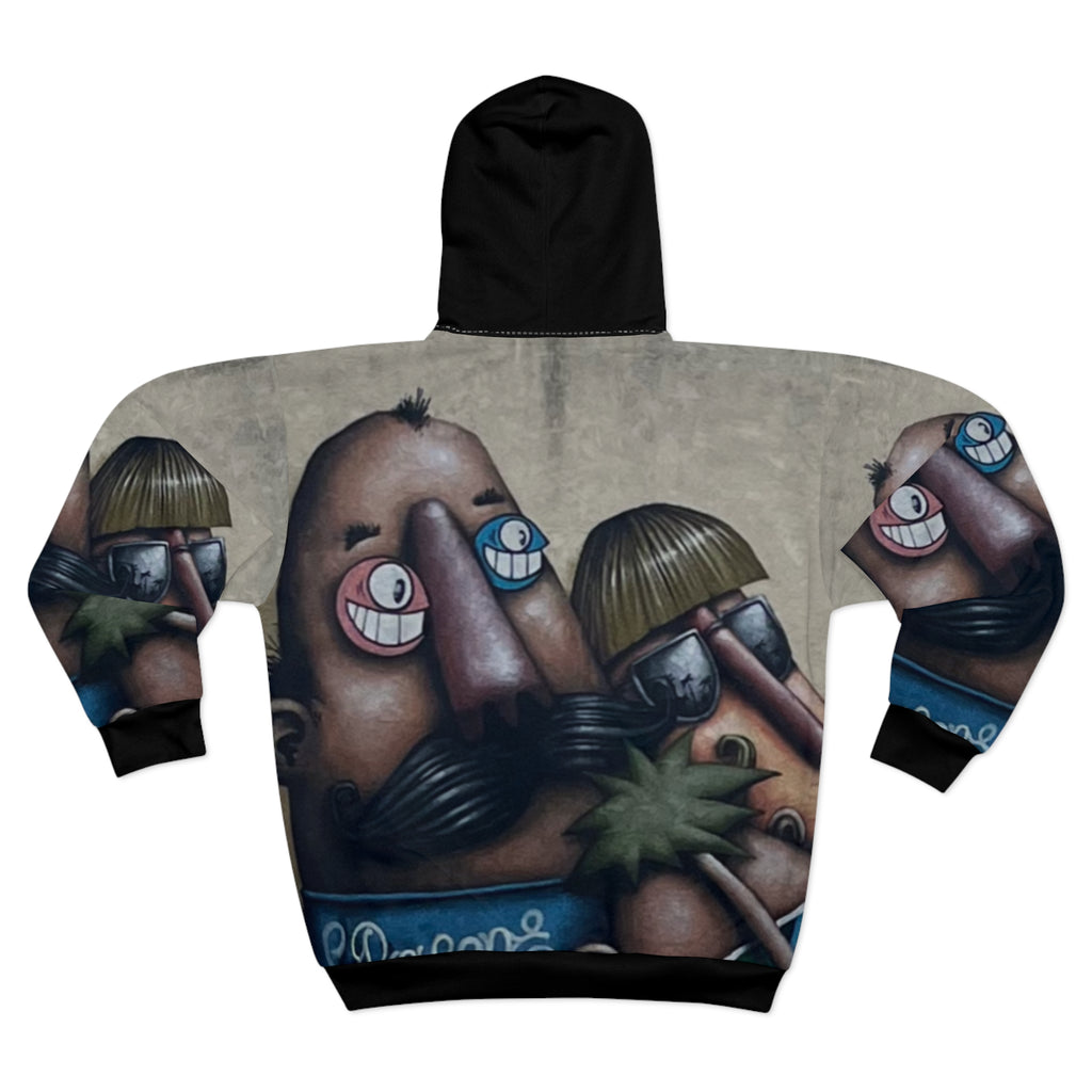 Fred & Ted LA Street Art Zip Hoodie — Urban Street Art All-Over Print
