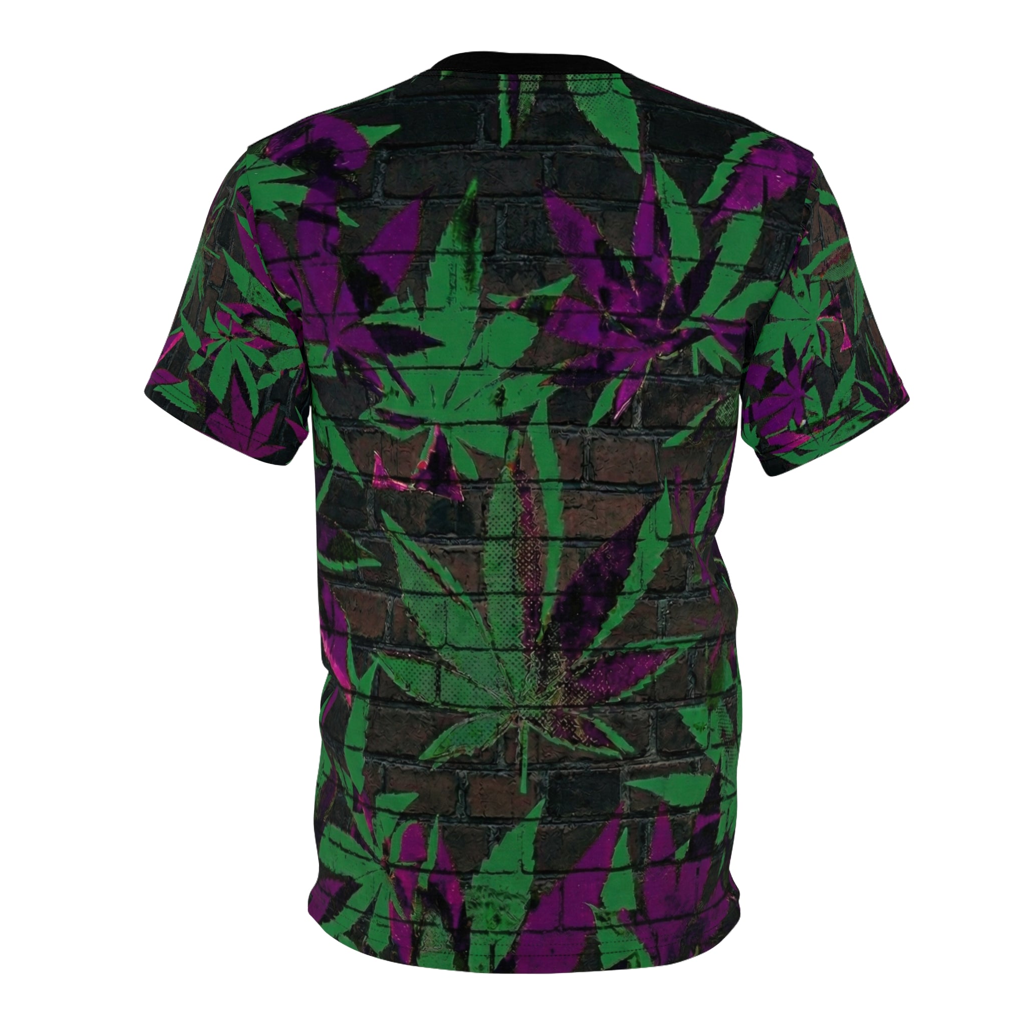 WDS King Reefer All-Over Print Tee — Purple & Green Leaf Graffiti