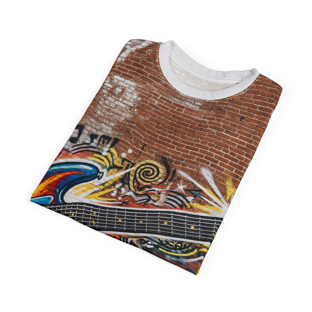 Music Man Guitar Graffiti Tee — LA Street Art All-Over Print Shirt