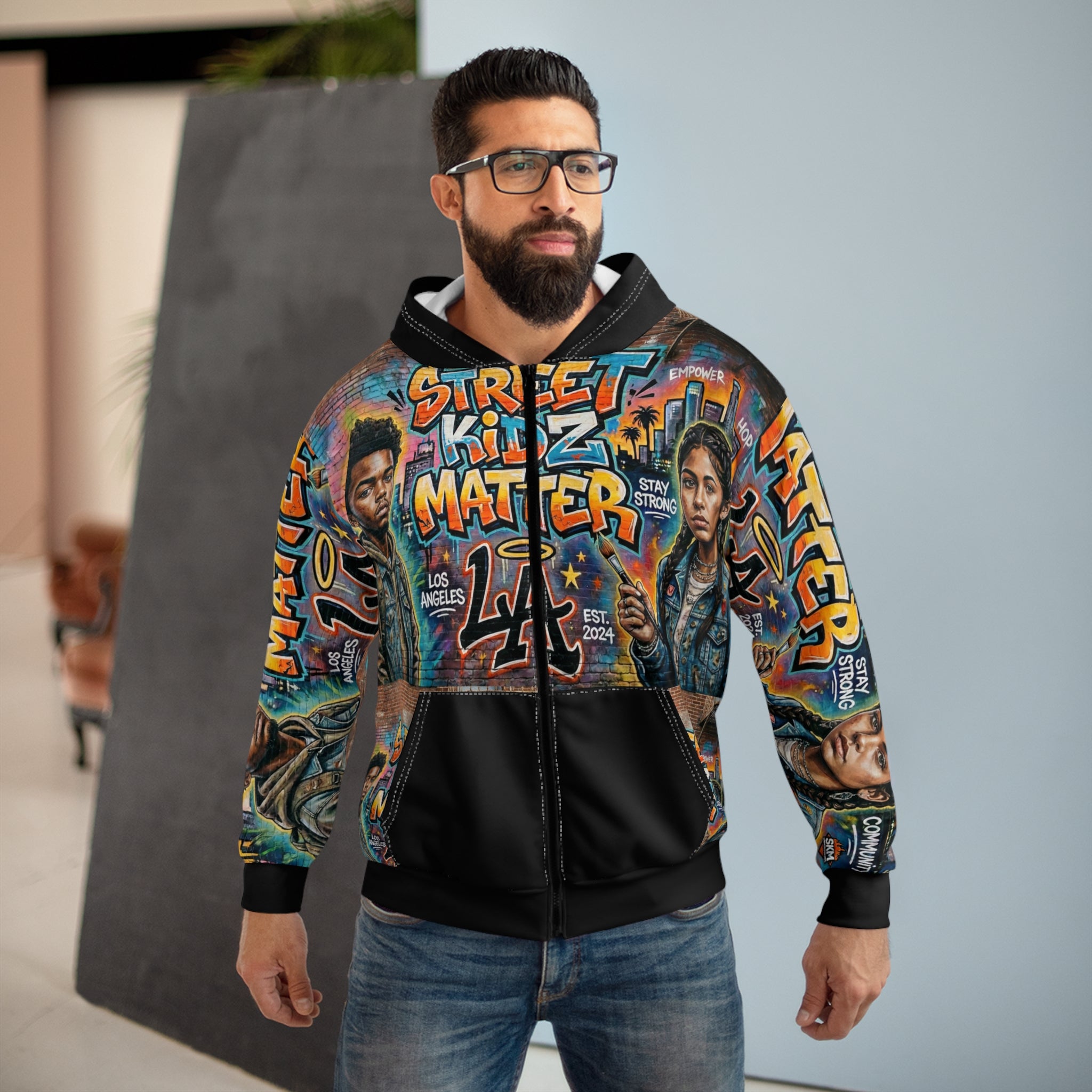 Street Kidz Matter Zip Hoodie — LA Graffiti Skate Jacket