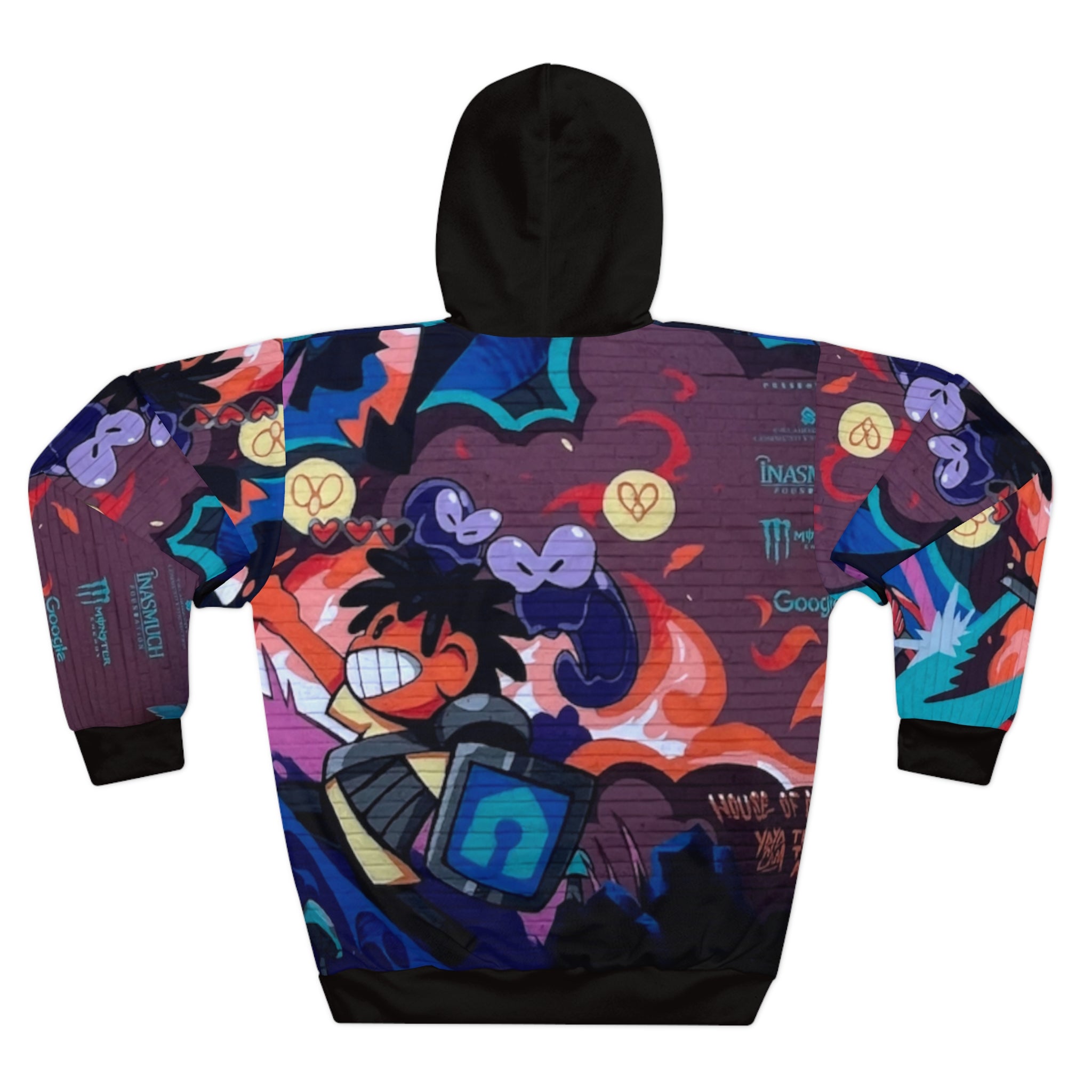 Griff Skateboard Graffiti Street Art Hoodie — Vibrant Cartoon Skateboard Design