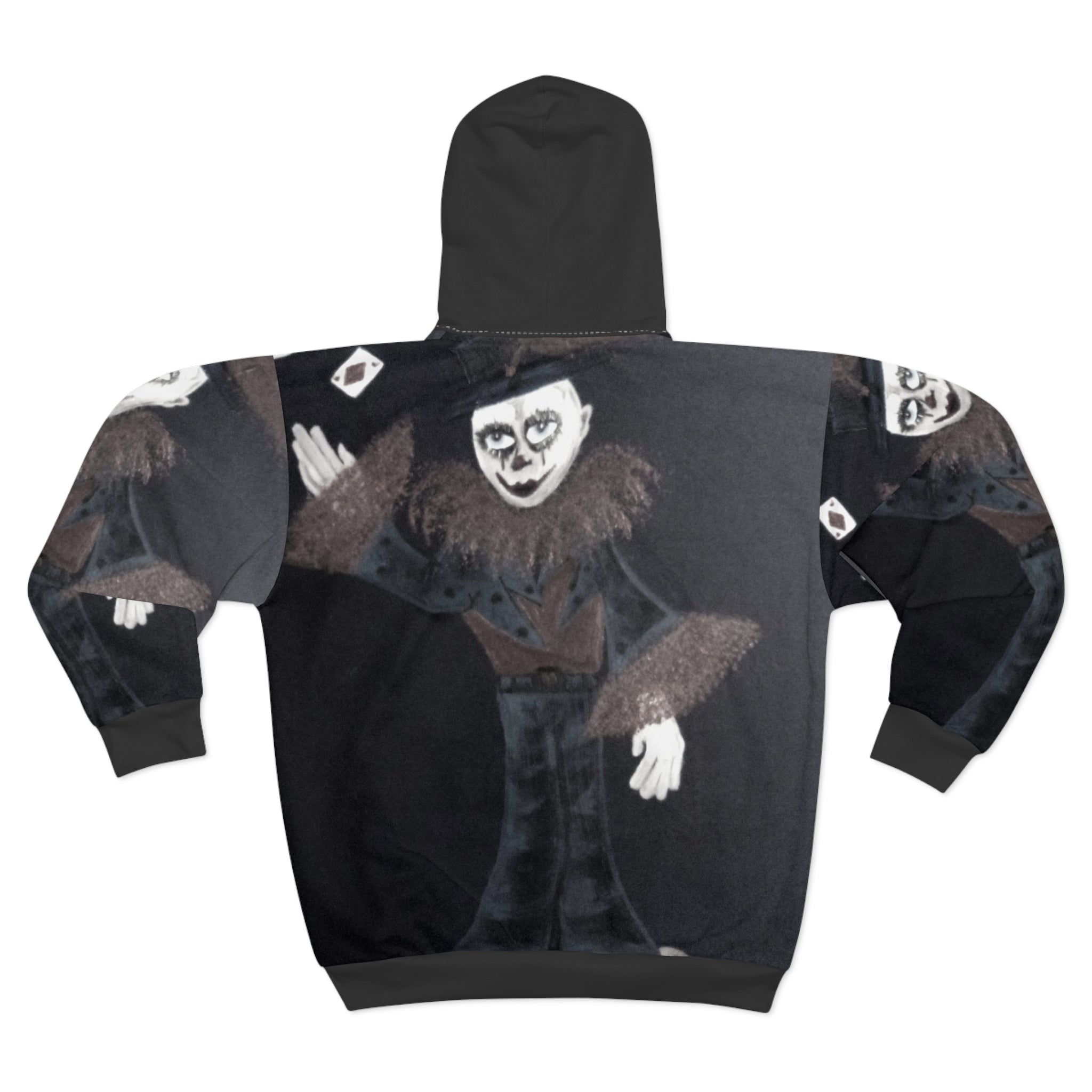 Gambit Marvel Jester Zip Hoodie – Gothic Clown All-Over Print