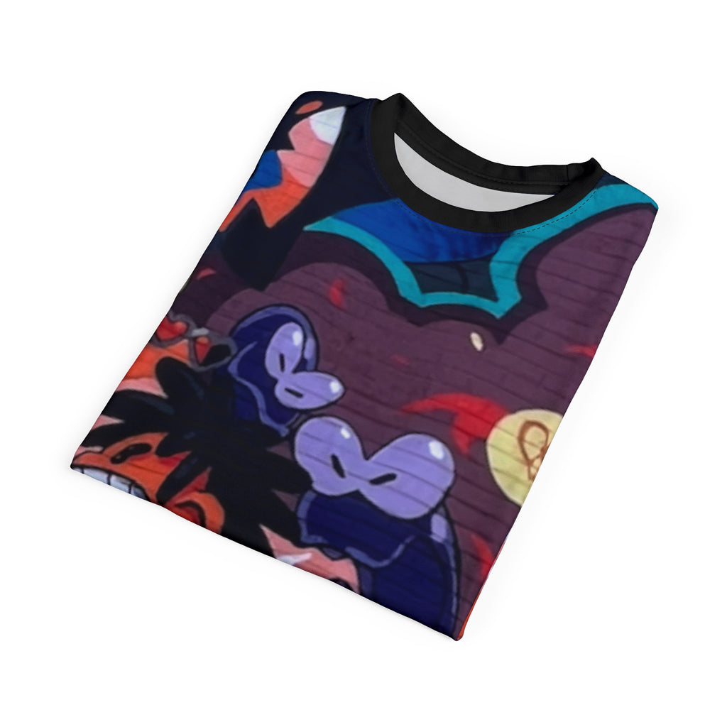 Griff Skateboard Gamer Cartoon All-Over Print Tee — Colorful Anime Arcade Design