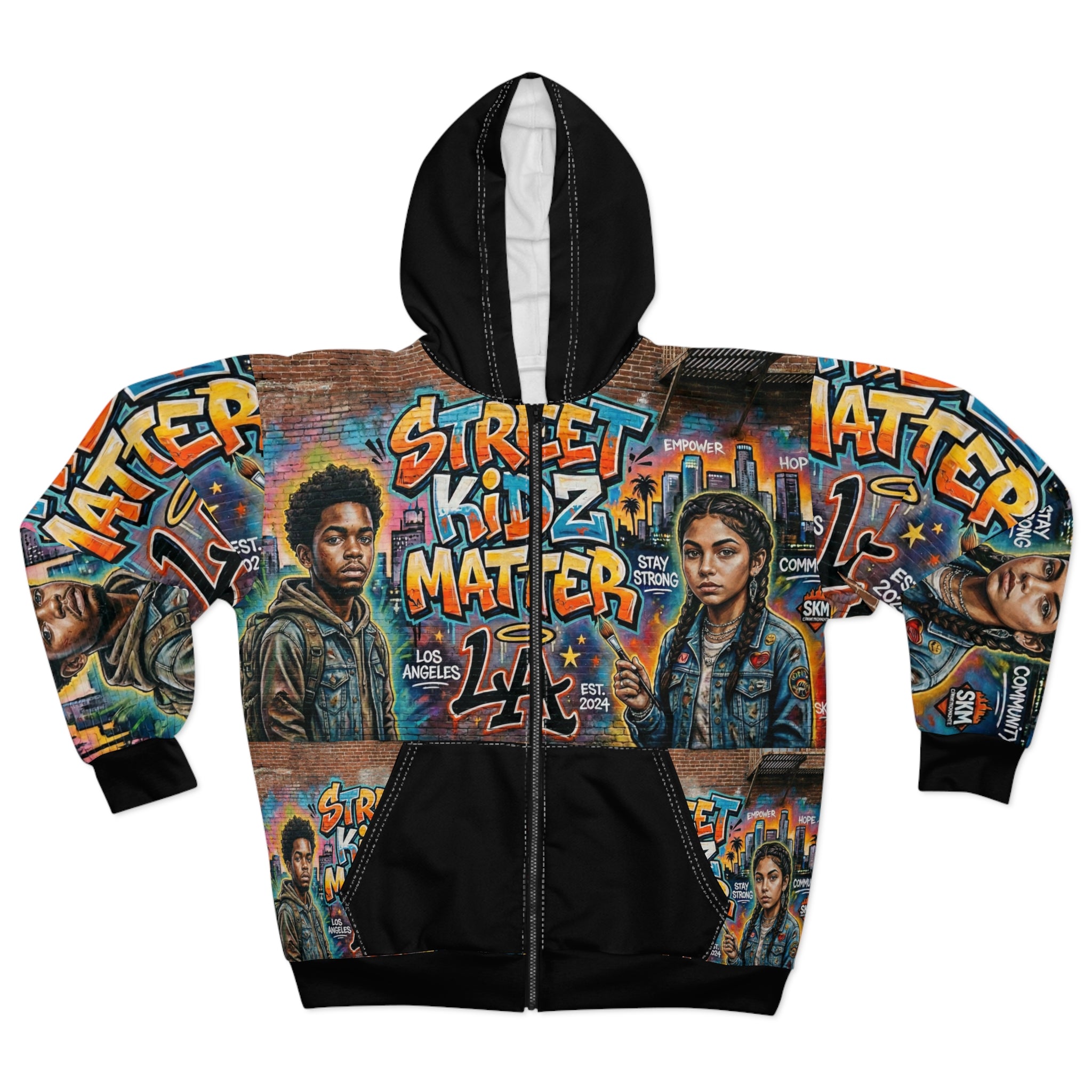 Street Kidz Matter Zip Hoodie — LA Graffiti Skate Jacket