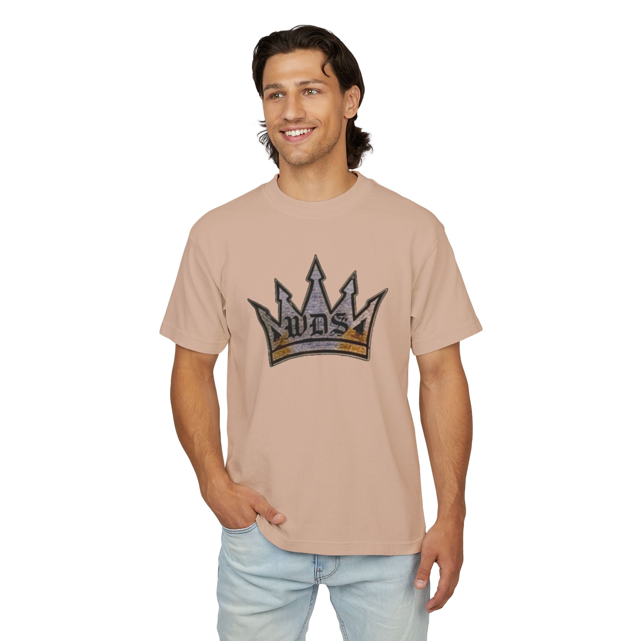 WDS King Crown Hip Hop Urban Tee-Crowned Vintage Gold Graphic Tee