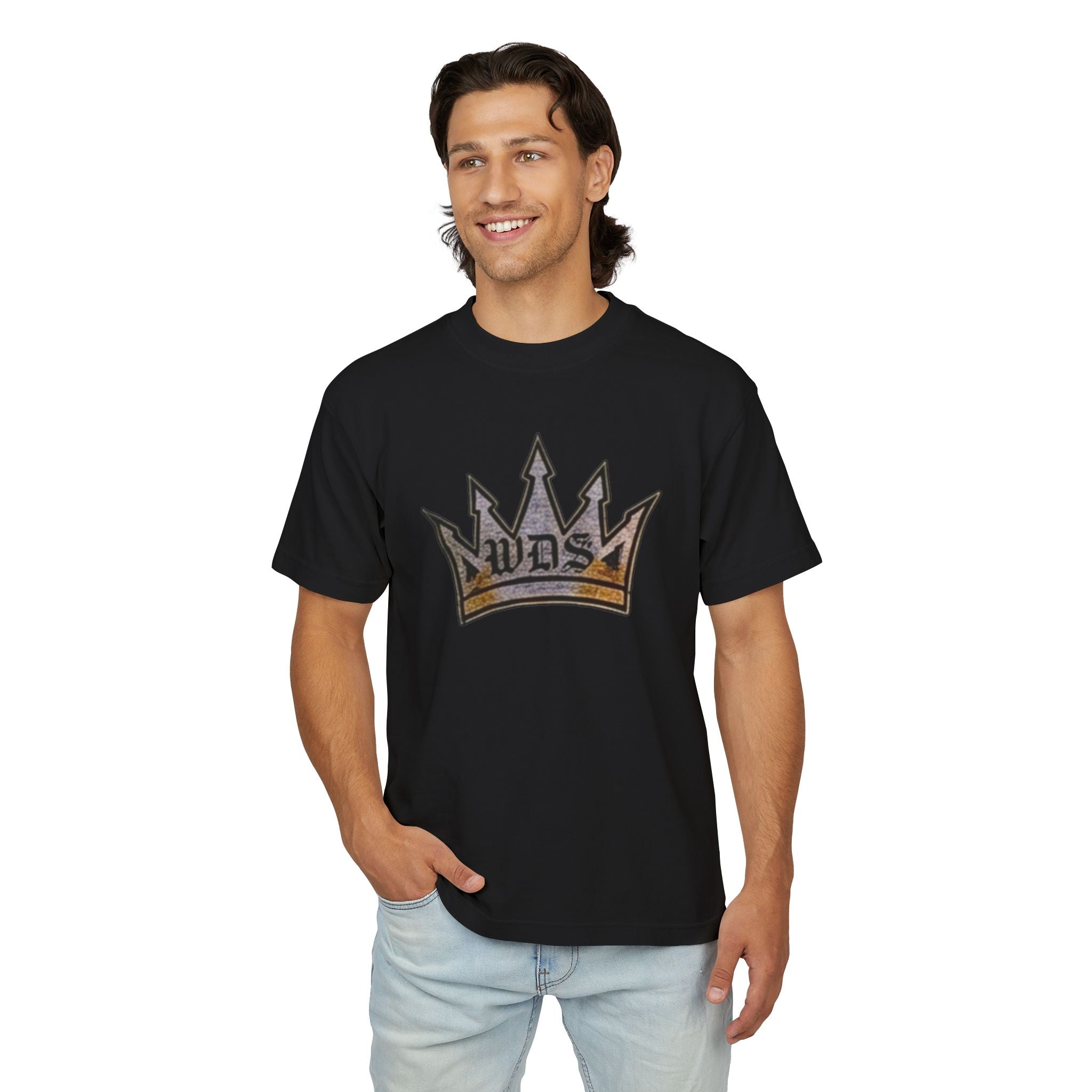 WDS King Crown Hip Hop Urban Tee-Crowned Vintage Gold Graphic Tee