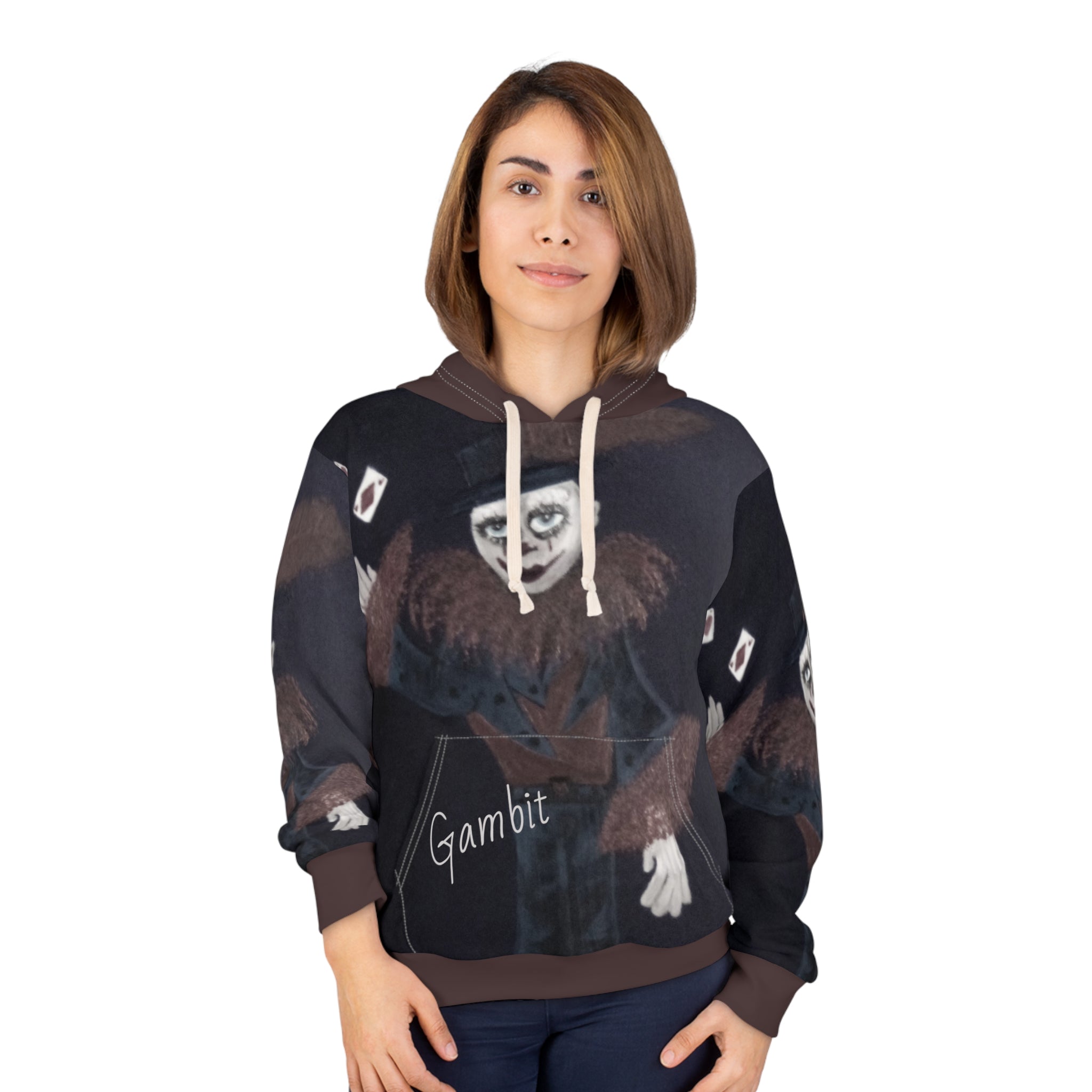 Gambit Jester WDS Hoodie — All-Over-Print Moody Clown Pullover