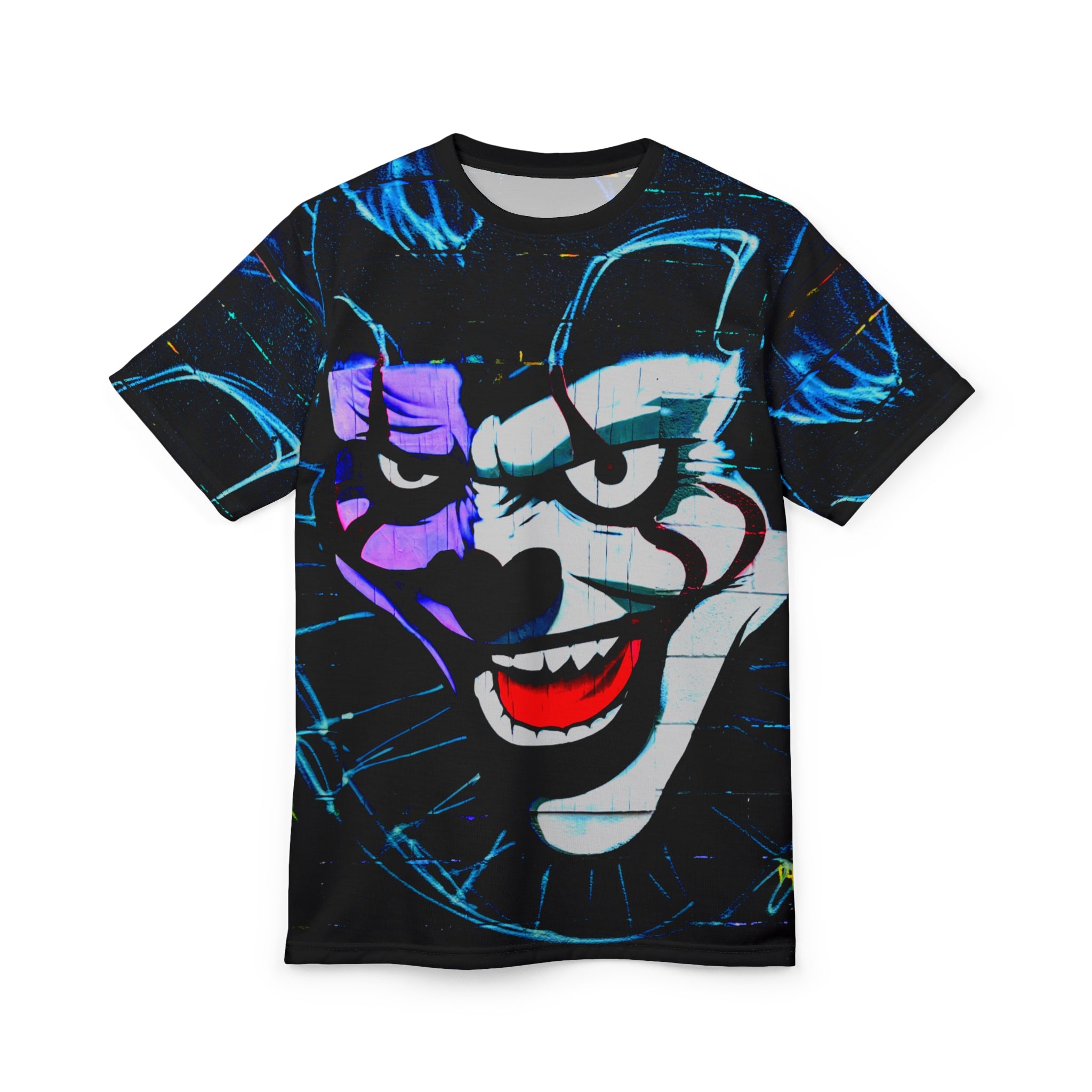 Why So Serious LA Joker Street Art All-Over Print Tee — Horror Joker Face Graphic T-Shirt