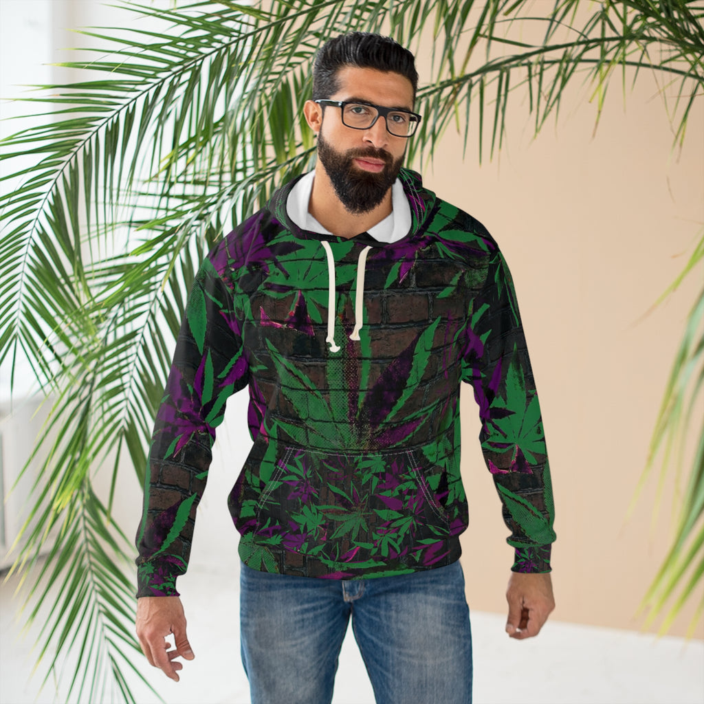 WDS King Reefer Pot Leaf LA Street Art  Pullover Hoodie