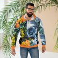 Botanical Bone LA Street Art Graphic Hoodie – Vibrant Floral Skull All-Over Print