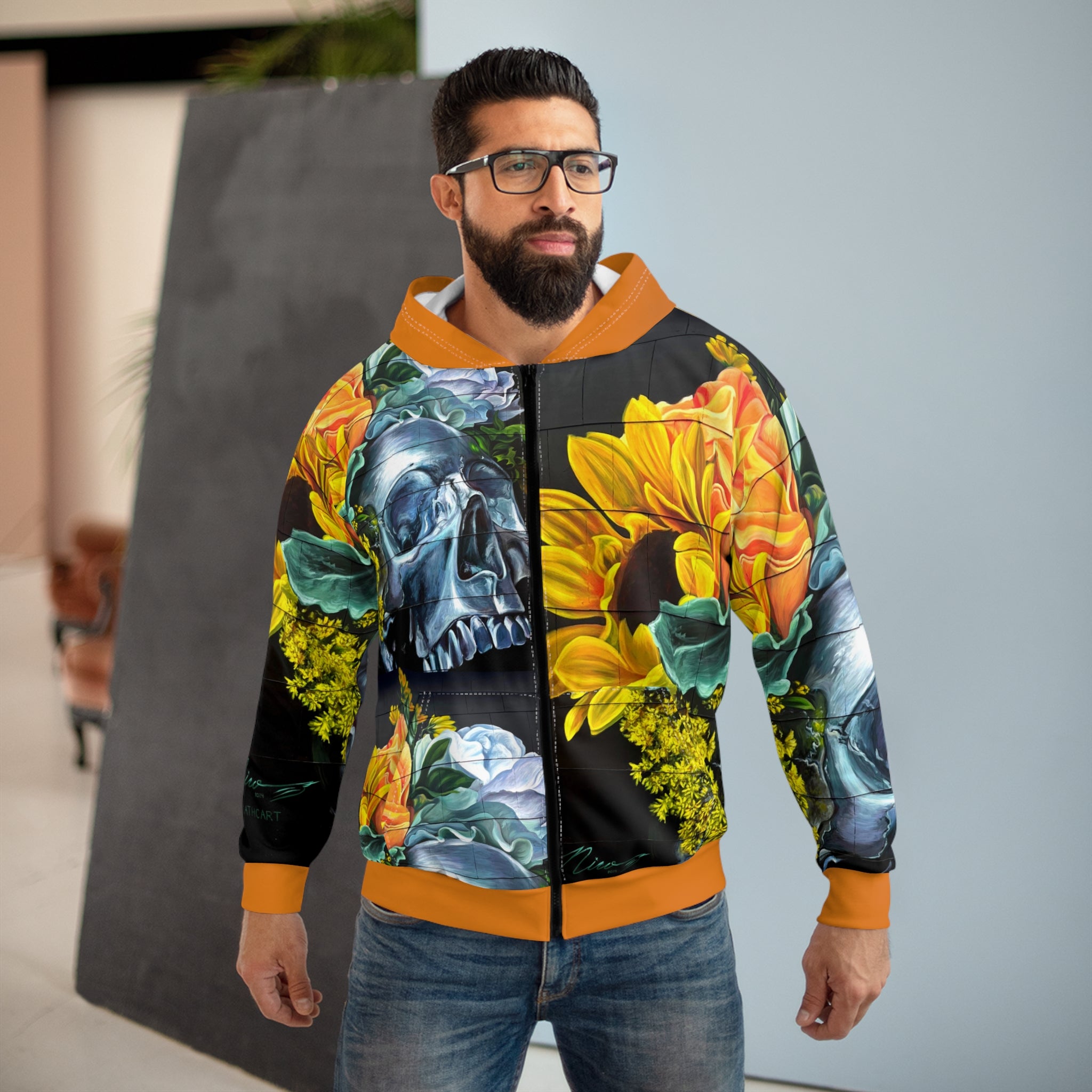 Botanical Bone LA Street Art  Zip Hoodie
