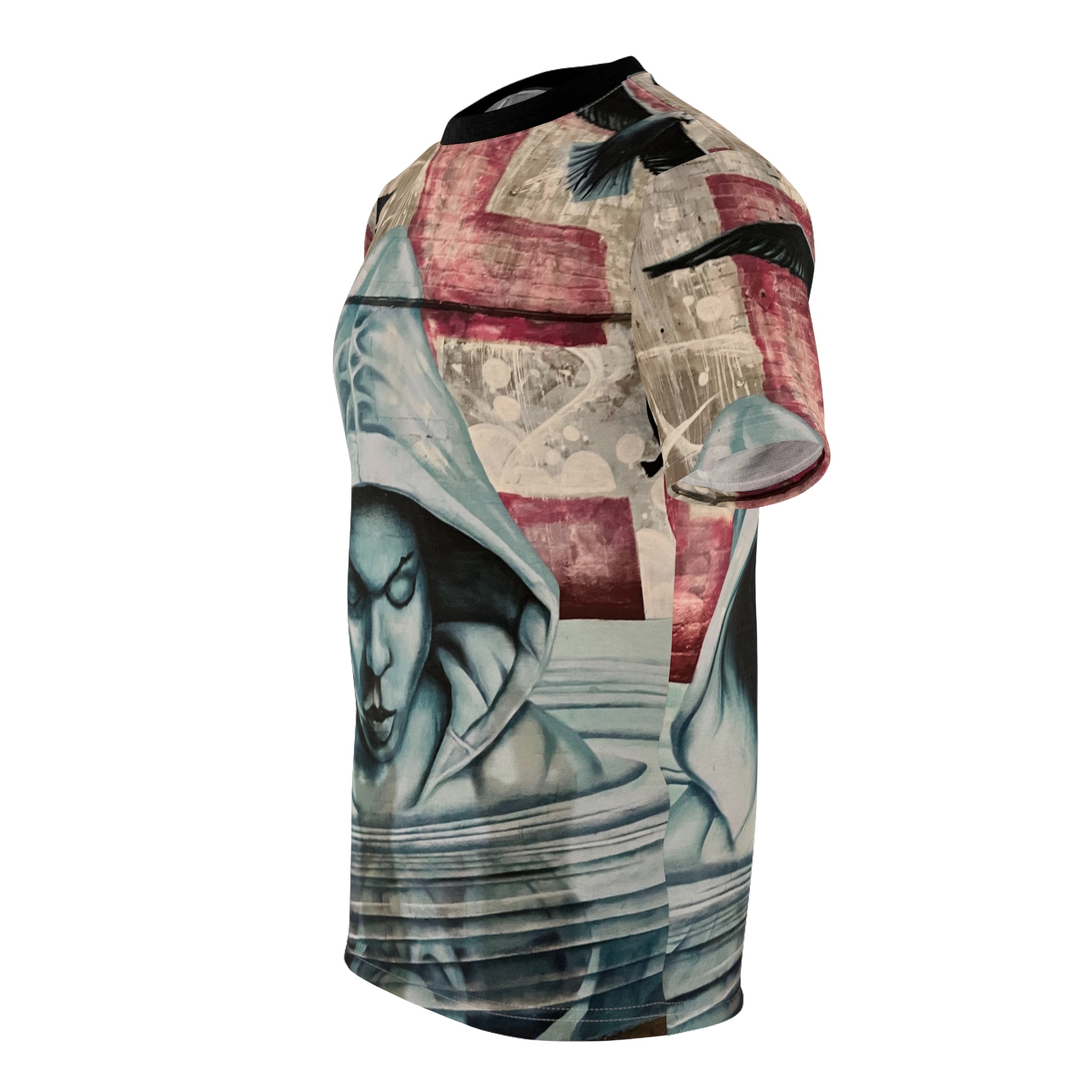 Freedom Sings Graffiti Hoodie Portrait Tee — Urban Hip Hop Streetwear AOP T‑Shirt