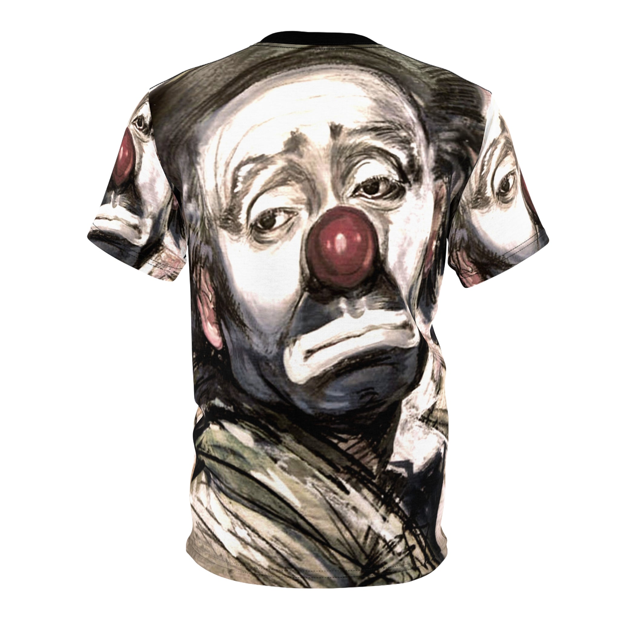 Ho Ho The Clown Clown Portrait Tee — Melancholic Red-Nose All-Over Print Shirt