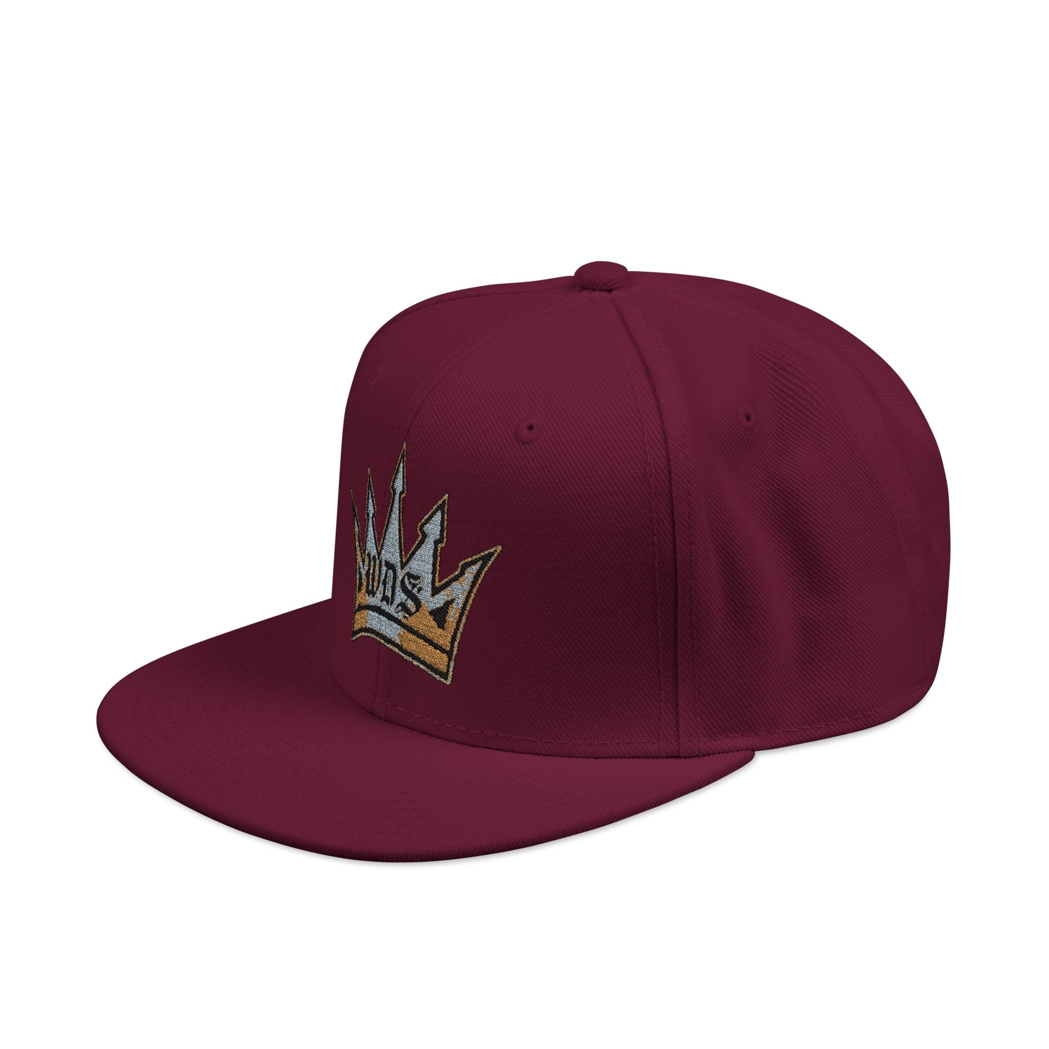 WDS King Crown Snapback Hat — Embroidered Gold Crown Cap