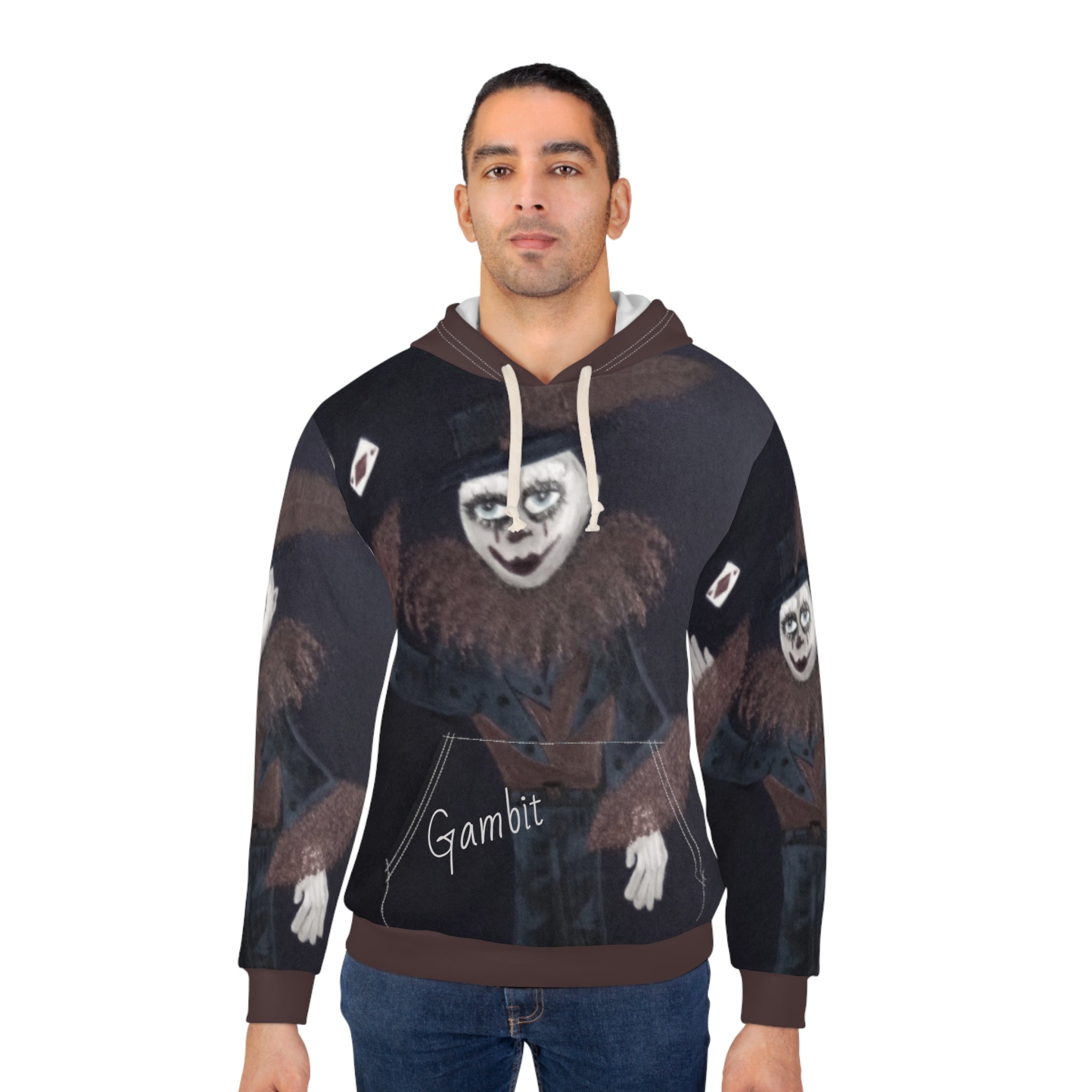 Gambit Jester WDS Hoodie — All-Over-Print Moody Clown Pullover