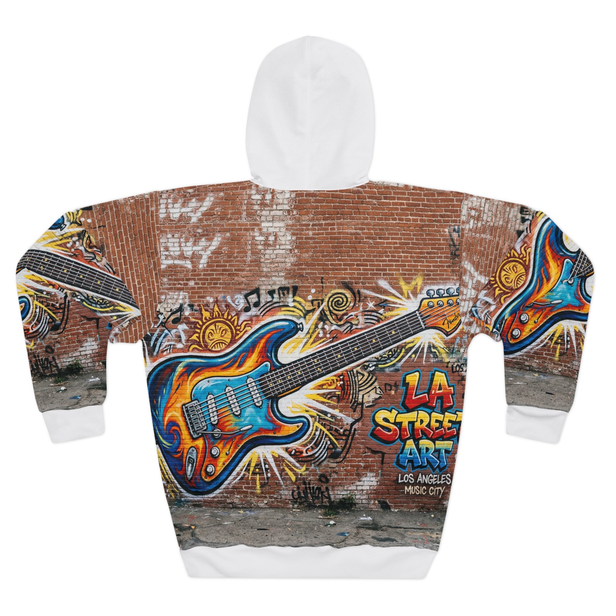 Music Man Guitar Graffiti Hoodie — LA Street Art Pullover