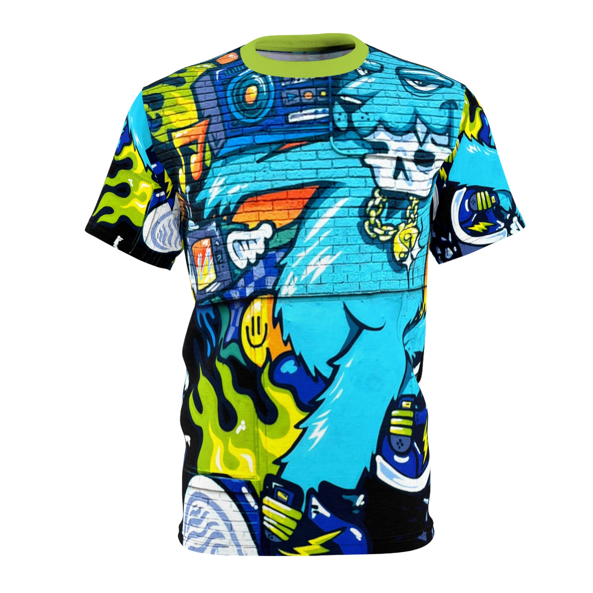 Rock On Graffiti Skate Monster Tee — All-Over Print Streetwear