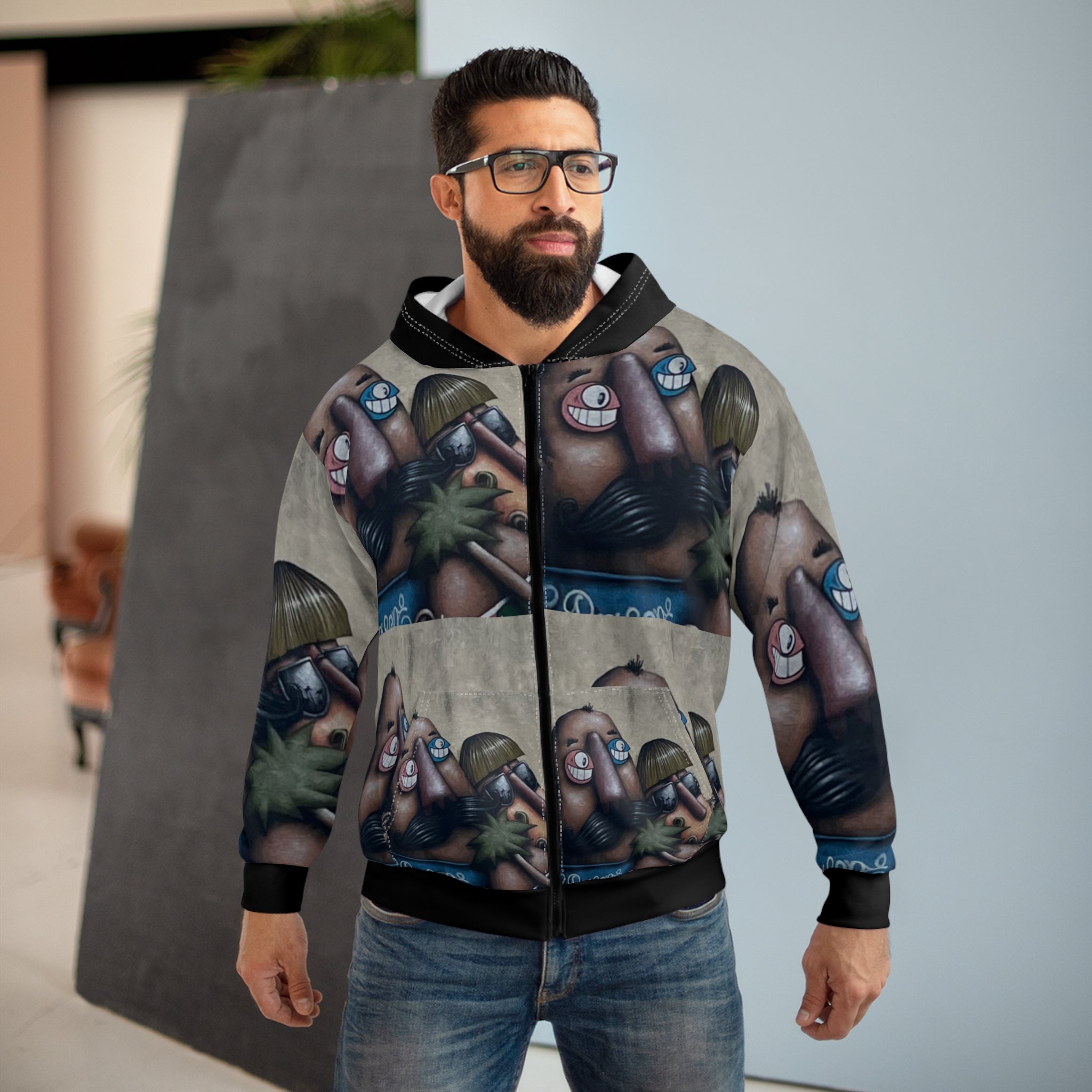 Fred & Ted LA Street Art Zip Hoodie — Urban Street Art All-Over Print