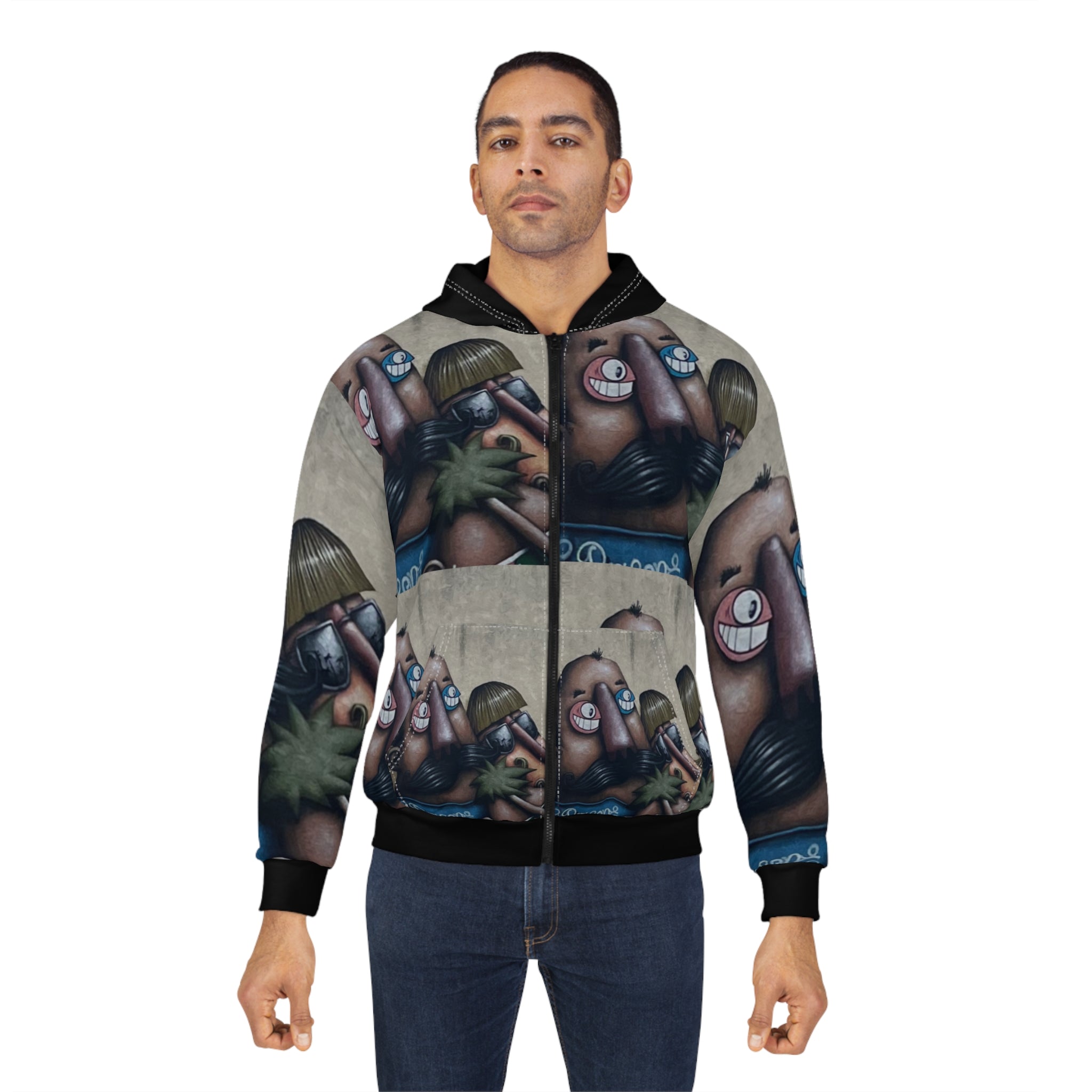 Fred & Ted LA Street Art Zip Hoodie — Urban Street Art All-Over Print