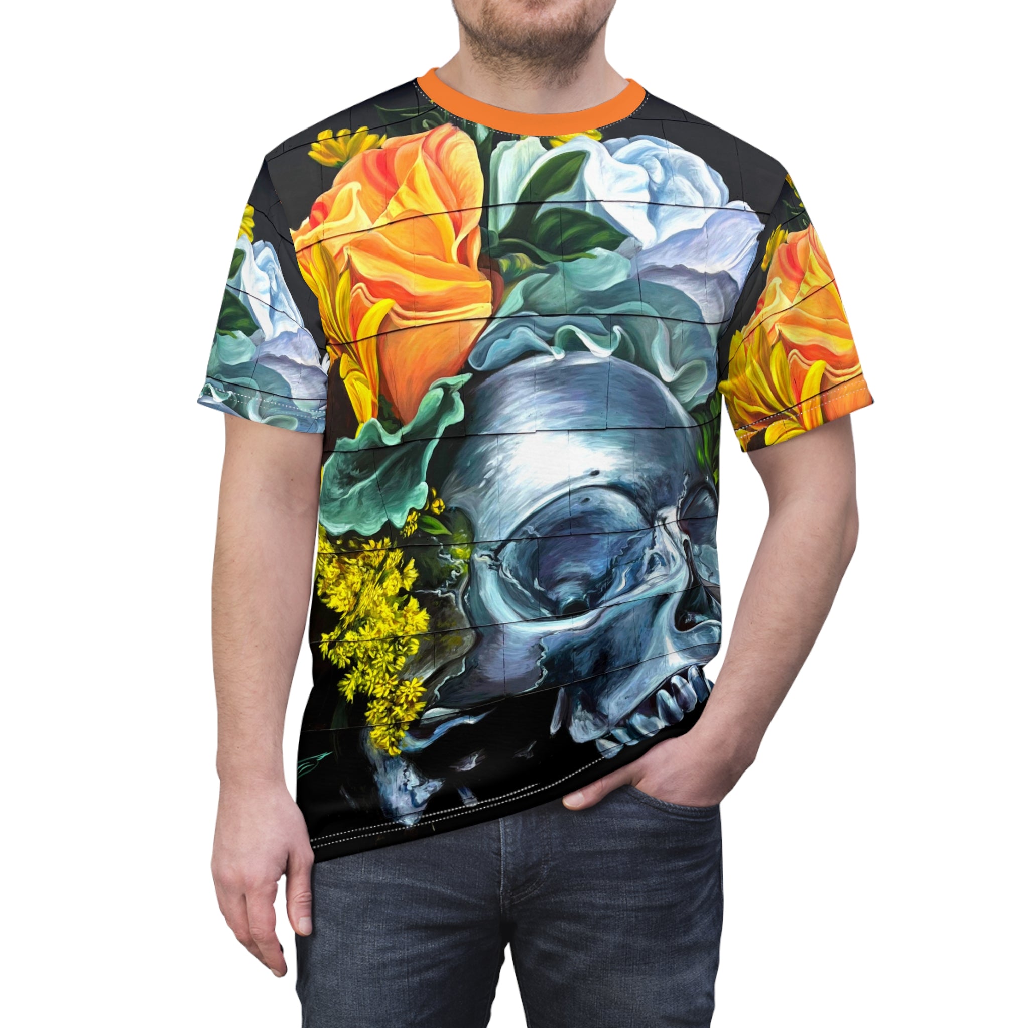 Botanical Bone OKC Street Art-Unisex Cut & Sew Tee
