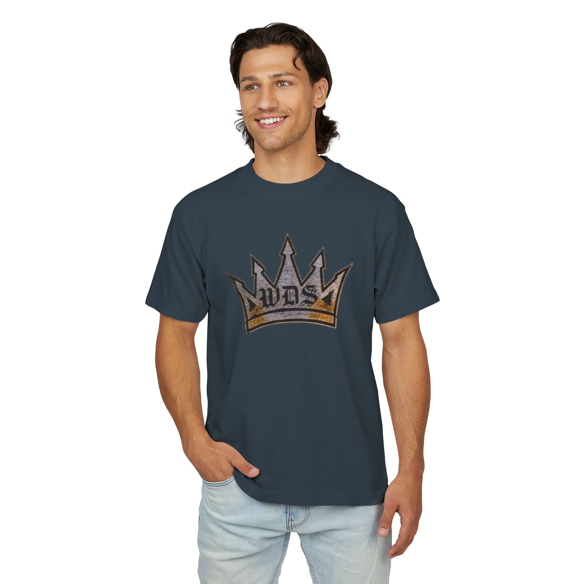WDS King Crown Hip Hop Urban Tee-Crowned Vintage Gold Graphic Tee