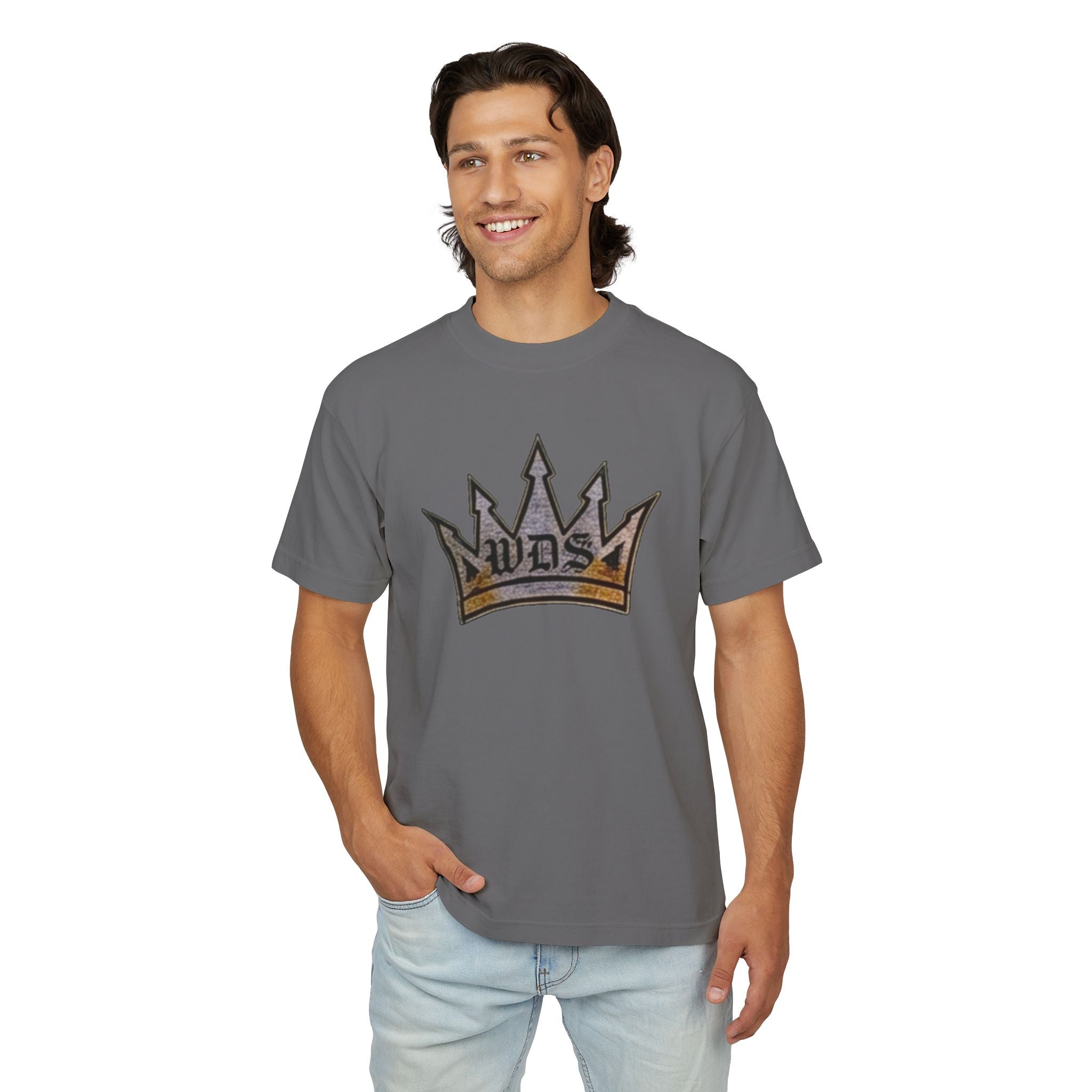 WDS King Crown Hip Hop Urban Tee-Crowned Vintage Gold Graphic Tee