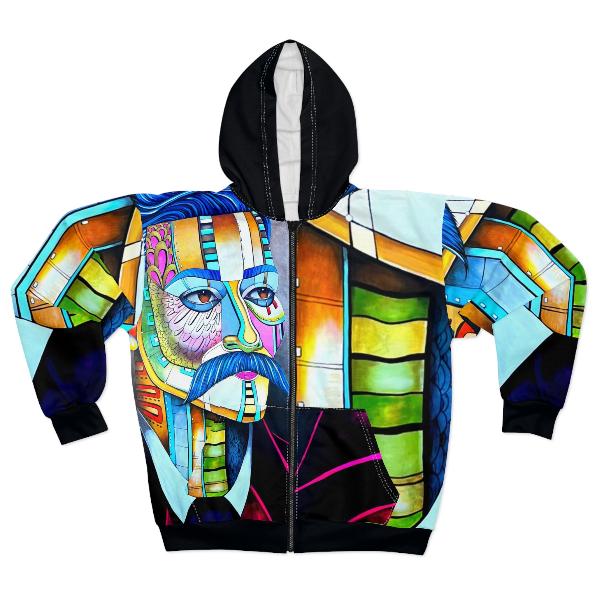 Johnny Depp Las Vegas Street Art `Unisex Zip Hoodie (AOP)